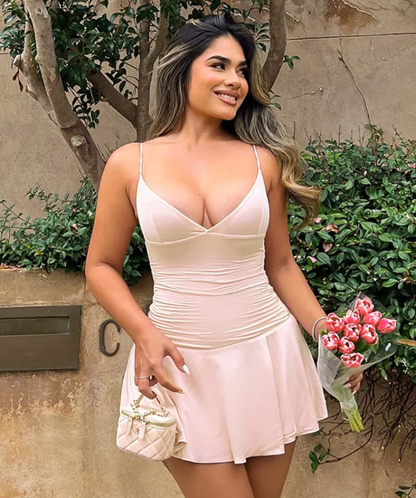 Sexy V-neck Suspender Dress