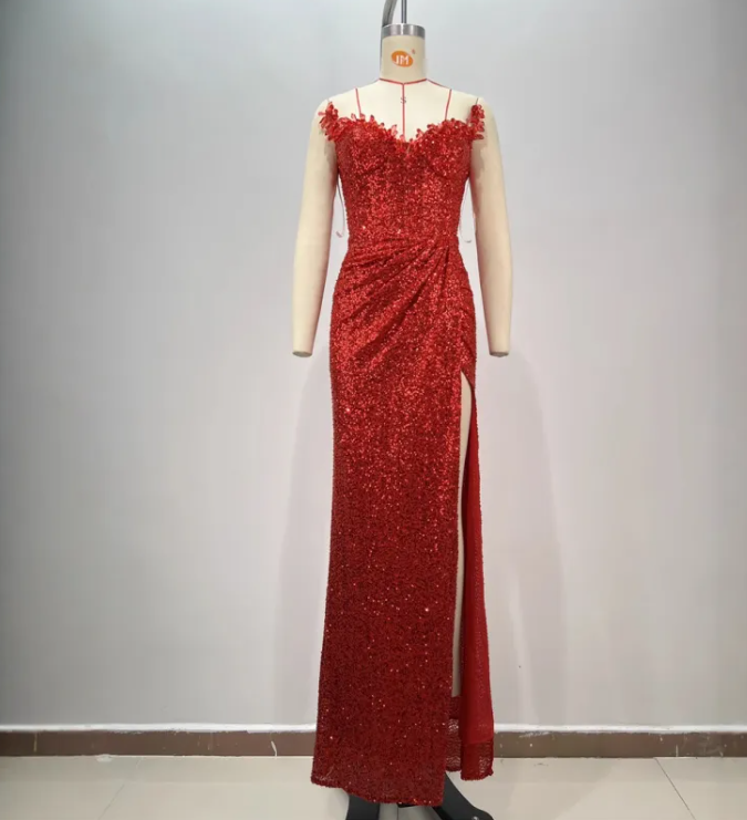 Scarlet Teardrop Sequin Set
