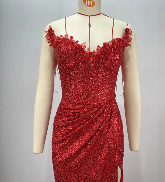Scarlet Teardrop Sequin Set