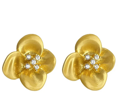 Golden Blossom Stud Earrings