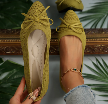 Bow Knitted Loafers Ins